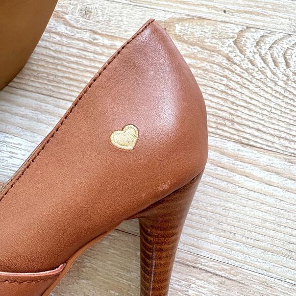 Love Moschino Leather Peep Toe Stacked‎ Heel Mary Jane Pumps | Brown 39 - Picture 3 of 11